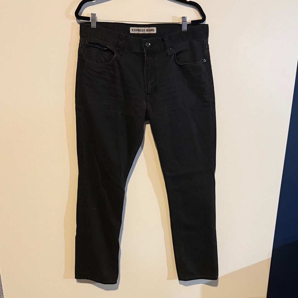 Express Black Rocco Slim Fit Skinny Leg Jeans 34x30